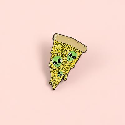 China Europe Foreign Pizza Custom Pins Funny Enamel Pin Metal Brooches Badge Design Denim Clothes Accessories Women Pin Fashion Gifts for sale