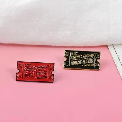 China Europe Red Black Horror Enamel Lapel Pin Denim Shirt Collar Science Fiction Pin Movie Ticket Badge Brooch for sale