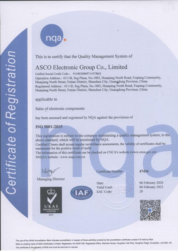 ISO9001 - Shenzhen Asco Electronic Co., Ltd.