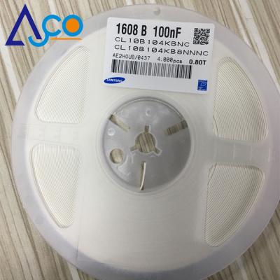 China SMD Capcaitor 0.1uF 50V X7R 0603 General Purpose Ceramic Capacitor CL10B104KB8NNNC for sale