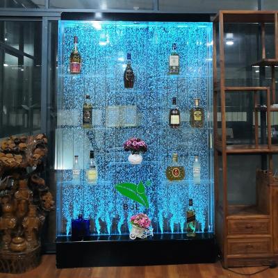 China Modern Night Bar Used Bubble Wall Led Lighted Wine Cabinet Led Bar Furniture for sale