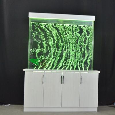 China Modern Led Light Up Furniture Water Bubble Wall Indoor Aquarium Wine Display Cabinet for sale