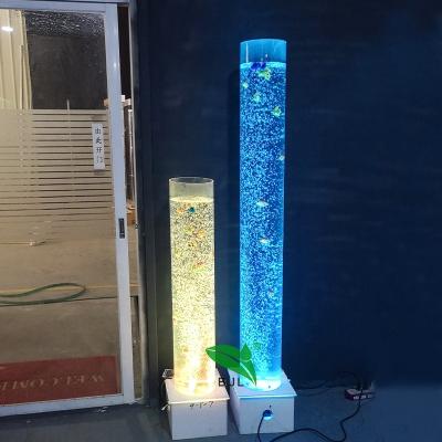 China Minimalist Indoor Decoration LED Aquarium Water Bubble Lamp Colorful Changing Glowing Column for sale