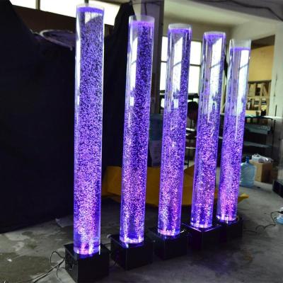 China American Style Party Decoration LED Round Column Aquarium Acrylic Water Bubble Light for sale