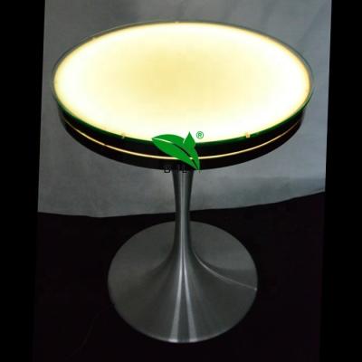 China Modern Design Contemporary Round Bar Cocktail Acrylic Led Glowing Light Up Dining Table Bar Table for sale