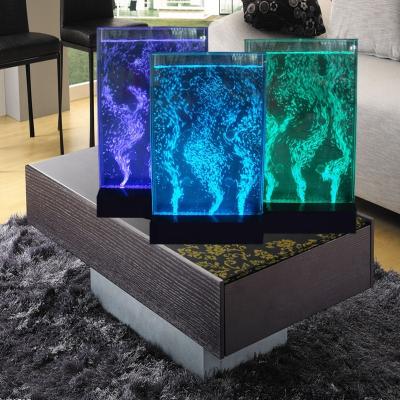 China Minimalist Mini Aquarium Acrylic Water Features Bubble Wall Decorations For Home for sale