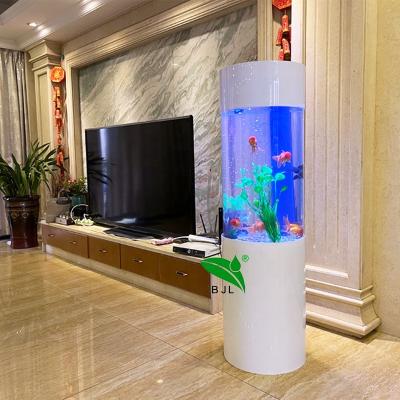 China Viable Home Decor Clear Acrylic Round Aquarium Fish Tank for sale