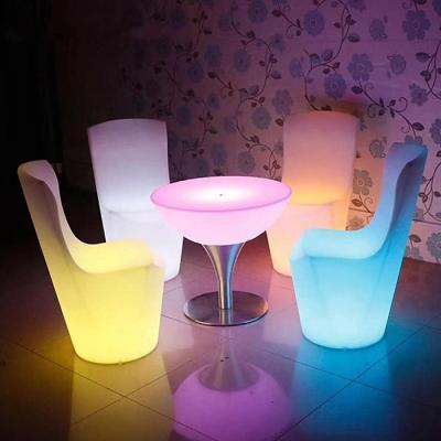 China Modern High Quality Color Changing LED PE Light Bar Chair For Event Party for sale