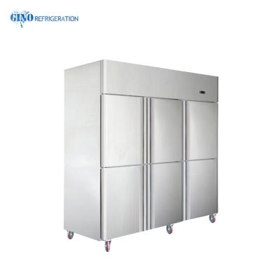 China Single-temperature Six Door Fan Cooling Upright Commercial Refrigerator 1380l Commercial Kitchen Equipment Refrigerator for sale