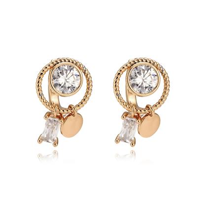 China Wholesale Good Quality Trendy Fashion Pearl Earrings Round Diamond Kpop Earring 18K Gold Plated Earrings Jewelry For Party for sale