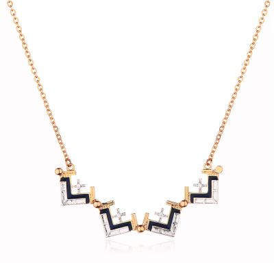 China 2022 New Fashion Rhinestone Blue Cross Pendant Necklace Jewelry Fashion 18K Gold Plated 925 Silver For Women Gift Black 12pcs Necklaces for sale