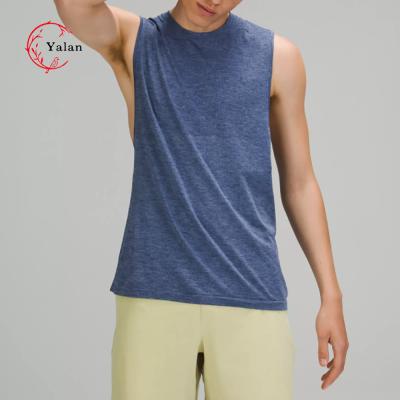 China Summer Gym Man Designer Cotton O Neck QUICK DRY Bamboo White Sweated Tank Top For Men for sale