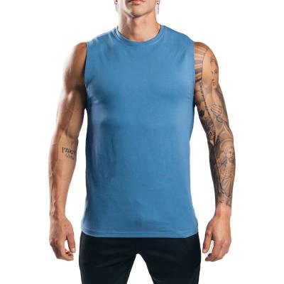 China QUICK DRY Custom Sleeveless Vest Breathable Gym T Shirt For Men Quick Dry Sports Beach Top Running Tees for sale