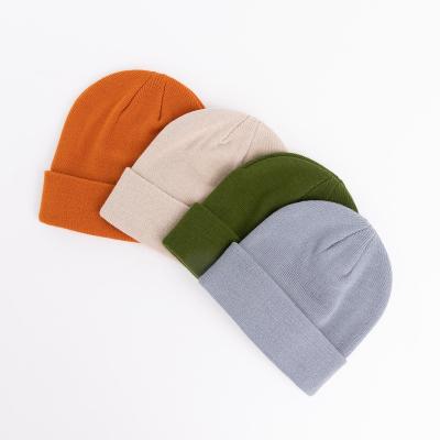 China Eco-Friendly Mens Womens Unisex Double Layers Leather Patch Logo Knit Hat Customized Embroidery Woven PU Beanies Single Layers Warm Solid Blank for sale