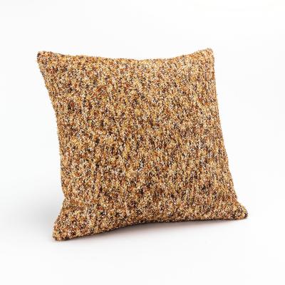 China Nondisposable Multi Colored Home Art Decor Wholesaler Chunky Textured Boucle Throw Hug Decorative Cushion Brown for sale