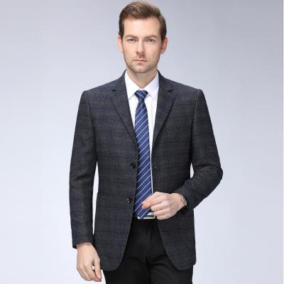 China Anti-wrinkle Wholesale 2021 Spring Men's Suit Coat Woolen Men's New Brand Business Small Plaid Casual Suit for sale