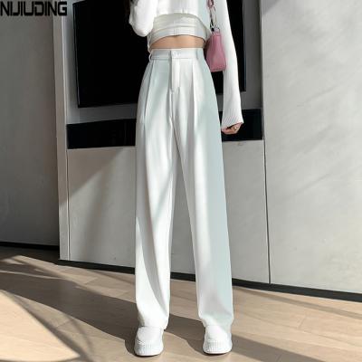 China Anti-wrinkle Wholesales Woman Pants Korea Style Wide Leg Pants Women Summer High Waist Drop Pants Straight Suit Pants for sale