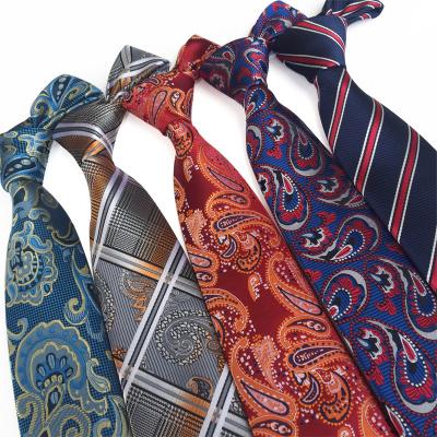 China High Density Jacquard Weft Fabric Ties OEM High Quality Custom Jacquard Mens Fashion Ties Woven Fabric Polyester Material Necktie for sale