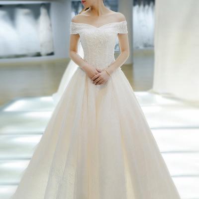 China Breathable the latest style of 2021 comic ties, diamond, slim fit, plus-size wedding dress, plus-size wedding dress with tow tail for sale