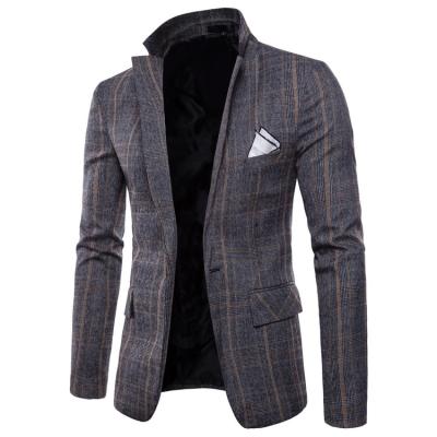 China Anti-Wrinkle OEM Customized Plaid Fashion Casual Stage Catwalk Outdoor Fun Plus Size Mens Suit Jacket for sale