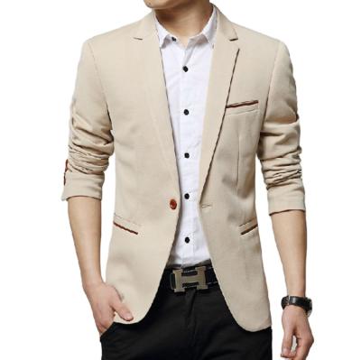 China Anti-wrinkle OEM Fashion Casual Suit Custom Cotton Contrast Color Men 100% Korean Blazer for sale