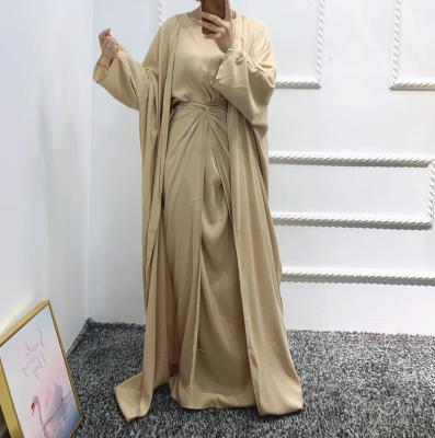 China newest design Anti-wrinkle bulk long cardigan muslim clothing wholesale two piece women muslim suits for sale