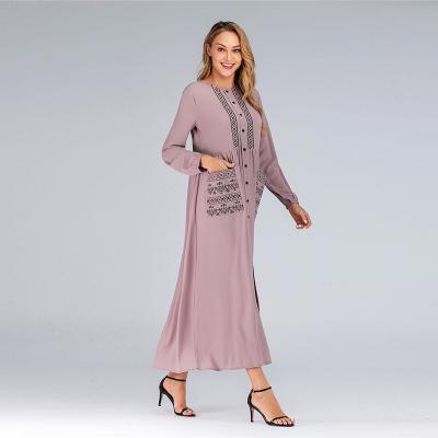 China Hot Sale Fashion Long Middle East Plus Size Women Dresses New Latest Design Fashion Long Sleeve Dubai Women's Robe Muslim Abaya for sale