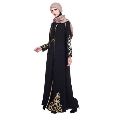 China Hot Selling Middle East Muslim Embroidery Beaded Long Sleeve Dress Women Customize Muslim Fashion Modern Designer Cheap Abaya For Women for sale