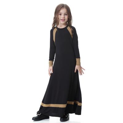 China Best Selling Long Stain Girl's Skirt Dress Islamic Muslim Abaya Mid Kids Girls Clothing for sale