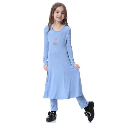 China New fashion iIslamic Southeast Asian children's eid kids clothing muslim girl's prayer dress stain dress costume long long skirt for sale