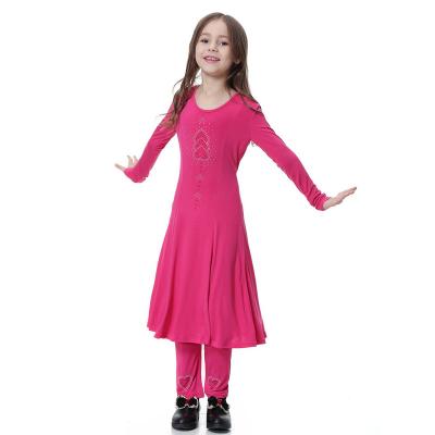 China Muslim Abaya Dresses Kids Girl Stain Dress Costume Long Skirt Fashion Girls High Quality Wholesale Southeast Asian Turkeys for sale