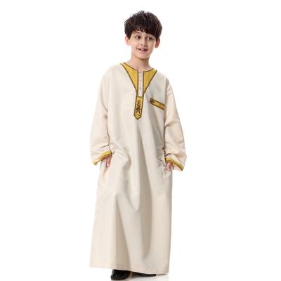 China 2022 Hot Sale Dubai Middle East Kids Saudi Long Robes Islamic Muslim Boys Clothing For Kids Boys Thobe for sale