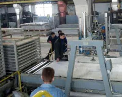 China 1.15 m / 1.2 m Feeding Width Fiber Cement Board Production Line for Public Construction for sale