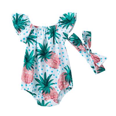 China Comfotable High Quality 100% Cotton Floral Costume Printed New Cute Baby Rompers for sale