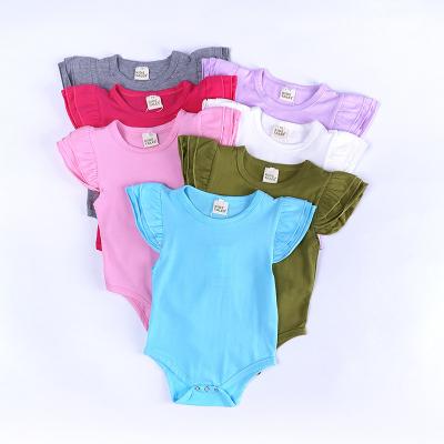 China Wholesale Comfotable Padded Summer Ribbed Plain Sleep Baby Suit Knitted Cotton Sleeveless Romper for sale