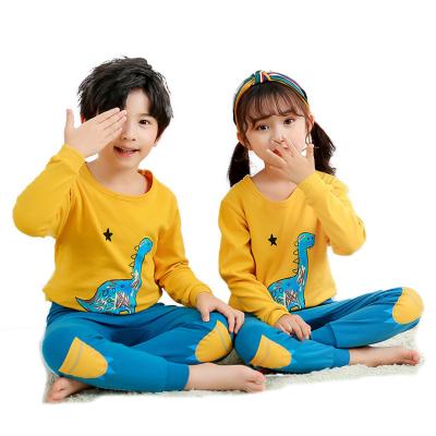 China Spring Autumn Lounge Wear Sleepwear 100% Breathable Cotton Baby Boy Children Pajamas Set for sale