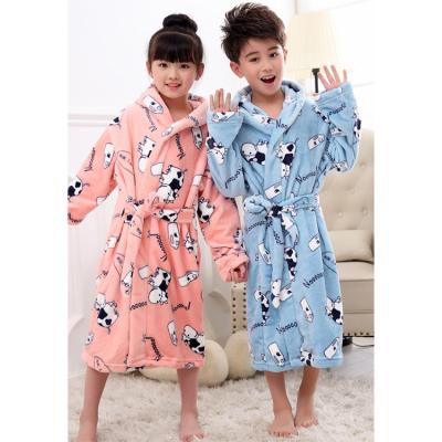 China Lovely Thermal Soft Warm Fleece Baby Hooded Bathrobe Children Bathrobe for sale