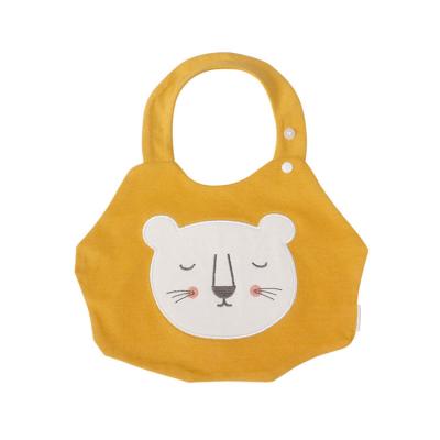 China New Antibacterial Cartoon Animals Printed Waterproof Comfortable Cotton Kids Baby Bibs for sale