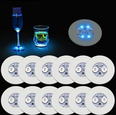 China 2022 PCB+LED+EVA+STICKER 2022 Cup Bar Bar Colorful LED Coaster LED Light Sticker Label LED Bottle Coaster For Champagne Vodka Wine for sale