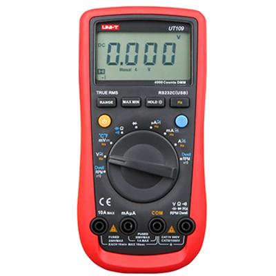 China UNI T UT109 Professional Digital Voltmeter Auto Rang Best Multimeter AC Voltmeter DC Ammeter 60mm x 54mm DC Resistance Capacitance for sale