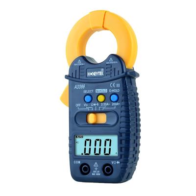 China Mini Digital Clamp Multimeter Meter Current Voltage A3399 AC/DC Frequency Tester Resistance-Capacitance Detection A3399 for sale