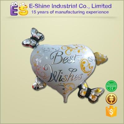 China Gift Toy Wholesale Wedding Party Balloon Good Quality Butterfly Heart Foil Helium Balloon for sale