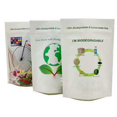 China Custom 100 Biodegradable Paper Packaging Bag High Quality Plastic Compostable Food Bags 100% Biodegradable Bags for sale