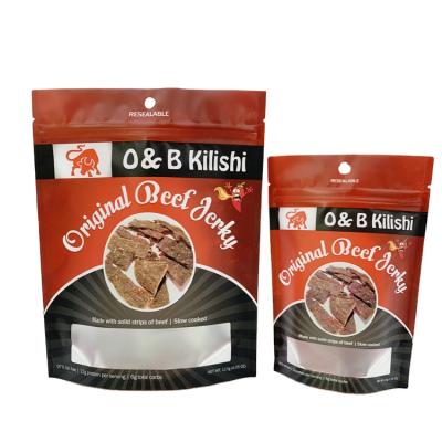 China Barrier packaging vacuum paper bag for food insulated biltong beef jerky 1Kg 30Oz custom plastic bag for sale