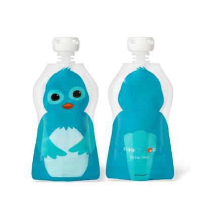 China Custom Moisture Proof Self Standing Squeeze Spout BPA Free Food USE Reusable Baby Food Pouch With Screw Top for sale