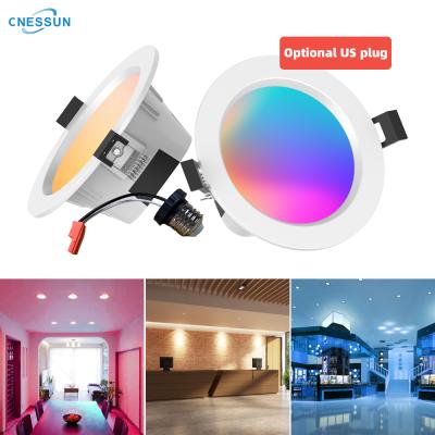 China Eco-Friendly LED Ceiling Recessed RGB Anti-Glare Spotlamp E26 E27 Smart Downlight With App Control Dimmable for sale