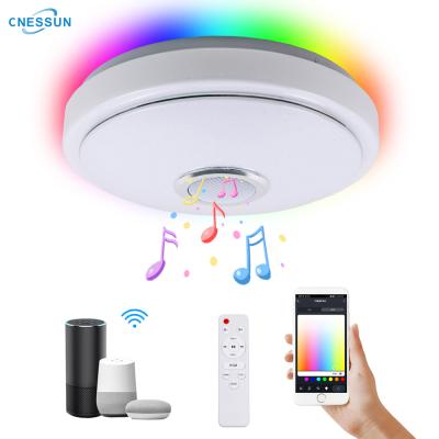 China BT APP Music WIFI Modern Decorative Indoor Lighting LED Bedroom Ceiling Remote Control Round Decorative Lamp for sale