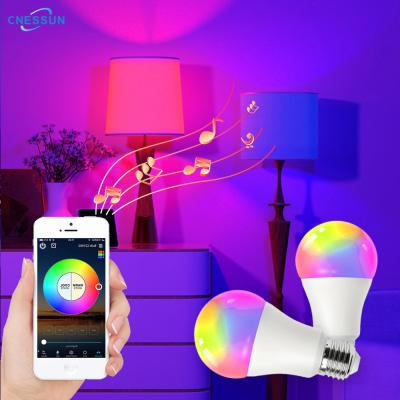 China Residential LED Lamp Voice Control 110V 220V RGB E26 E27 WIFI APP RGB Smart Bulb Light For Home Indoor for sale