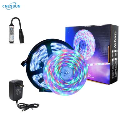 China Cheap Price High Quality Indoor/Outdoor 12V 5050 5 Meters RGB Waterproof LED Flexible Smart Strip Light for sale