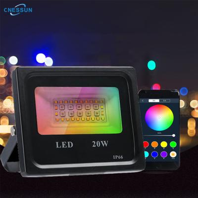 China 20W Waterproof Outdoor Waterproof 30W RGBW BT Connected APP Control Smart LED Flood Lights For Garden for sale